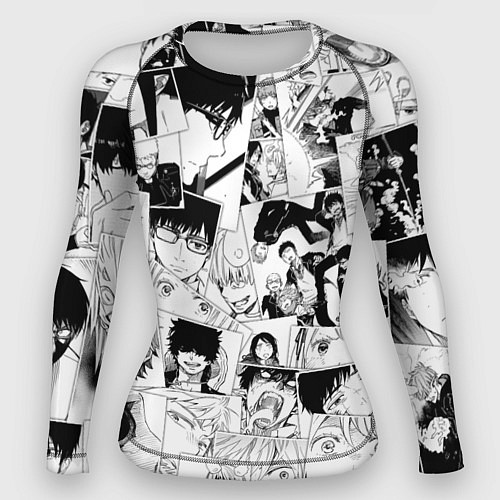 Женский рашгард Синий Экзорцист паттерн / 3D-принт – фото 1