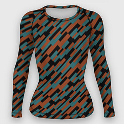 Рашгард женский Разноцветные прямоугольники абстракция, цвет: 3D-принт