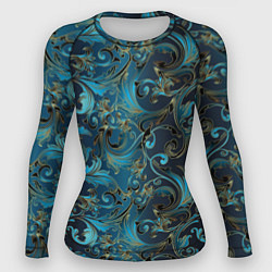 Рашгард женский Blue Abstract Узоры, цвет: 3D-принт