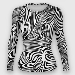 Рашгард женский Сумасшедшая зебра Абстрактный узор с извилистыми л, цвет: 3D-принт