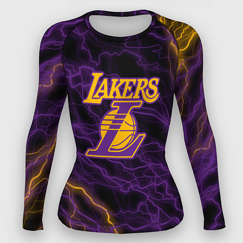 Женский рашгард Лейкерс Lakers яркие молнии / 3D-принт – фото 1