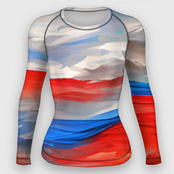 Рашгард женский Флаг России в красках, цвет: 3D-принт