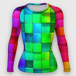 Женский рашгард РАЗНОЦВЕТНЫЕ КУБИКИ MULTICOLORED CUBES