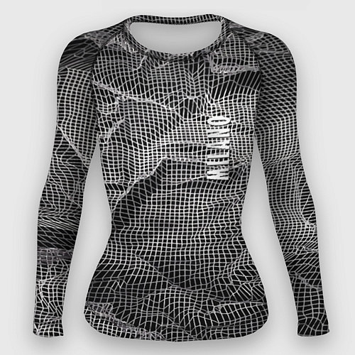 Женский рашгард Мятая сетчатая ткань Crumpled Mesh Fabric / 3D-принт – фото 1