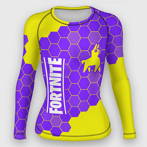 Женский рашгард ФОРТНАЙТ - ЛАМА Соты / 3D-принт – фото 1