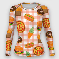 Женский рашгард PIZZA DONUT BURGER FRIES ICE CREAM pattern