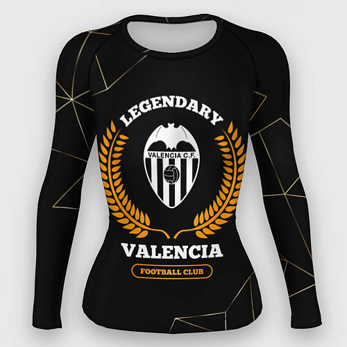 Женский рашгард Лого Valencia и надпись Legendary Football Club на / 3D-принт – фото 1