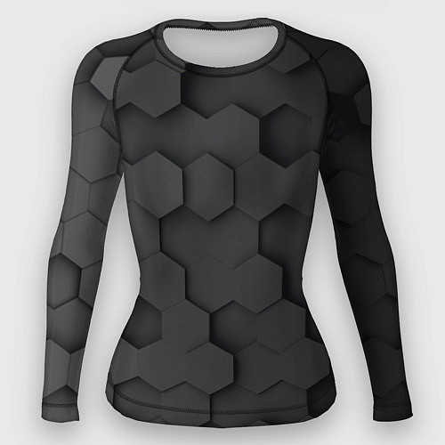 Женский рашгард Чёрные 3D пластины black 3d plates плиты / 3D-принт – фото 1