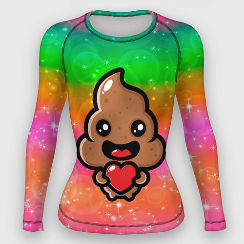 Женский рашгард Влюбленная какашка с сердечком / 3D-принт – фото 1