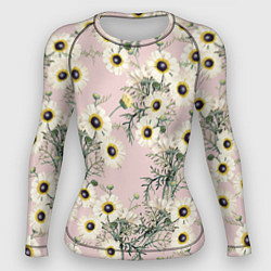 Рашгард женский Цветы Летние Ромашки, цвет: 3D-принт