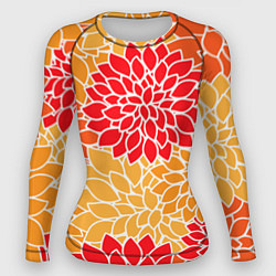 Рашгард женский Летний цветочный паттерн, цвет: 3D-принт