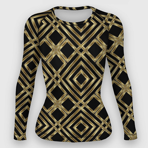 Женский рашгард GOLD LUXURY Золотая абстракция / 3D-принт – фото 1
