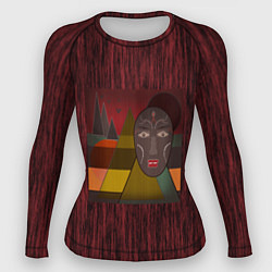 Рашгард женский Африканская маска African mask ethnic illustration, цвет: 3D-принт