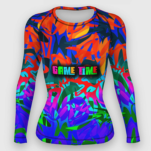 Женский рашгард Game time Абстрактный пятнистый узор / 3D-принт – фото 1