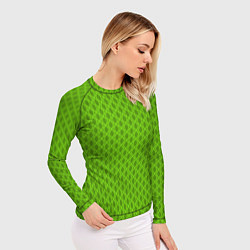 Рашгард женский Зеленые ячейки текстура, цвет: 3D-принт — фото 2