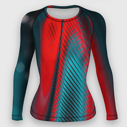 Женский рашгард Абстрактная неоновая наноброня - Красный / 3D-принт – фото 1