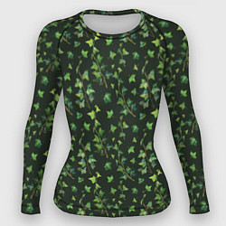 Рашгард женский Листья зеленый плюща - паттерн, цвет: 3D-принт