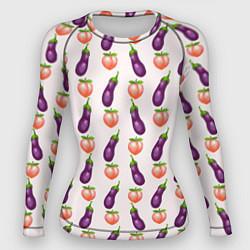Рашгард женский Баклажаны и персики паттерн, цвет: 3D-принт
