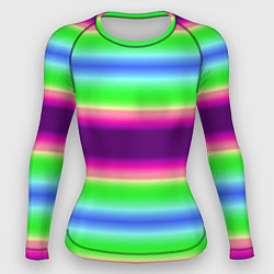 Рашгард женский Яркие разноцветные размытые полосы, цвет: 3D-принт
