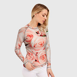 Рашгард женский Нежно - розовые Розы, цвет: 3D-принт — фото 2