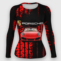 Рашгард женский Porsche - авто, цвет: 3D-принт