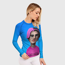 Рашгард женский Lil Peep На Синем Фоне, цвет: 3D-принт — фото 2