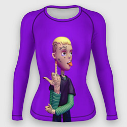 Рашгард женский Lil Peep На Фиолетовом Фоне, цвет: 3D-принт