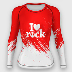 Рашгард женский I love rock - краска, цвет: 3D-принт