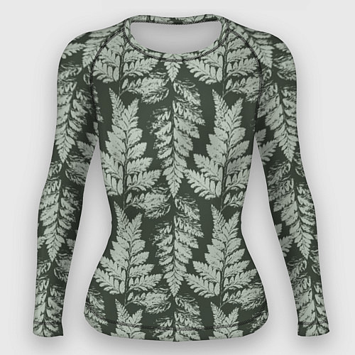 Женский рашгард Отпечатки листьев папоротника / 3D-принт – фото 1