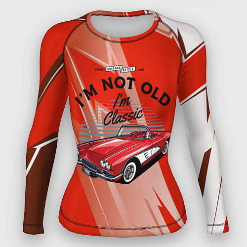 Женский рашгард Старая красная машина / 3D-принт – фото 1