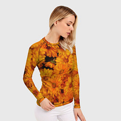 Рашгард женский Фон из желтых цветов, цвет: 3D-принт — фото 2