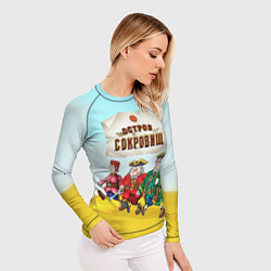 Рашгард женский Остров сокровищ - персонажи, цвет: 3D-принт — фото 2