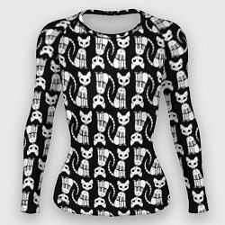 Рашгард женский Скелет кошки - Halloween pattern, цвет: 3D-принт
