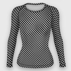Рашгард женский Абстрактная чёрно-белая мозаика, цвет: 3D-принт