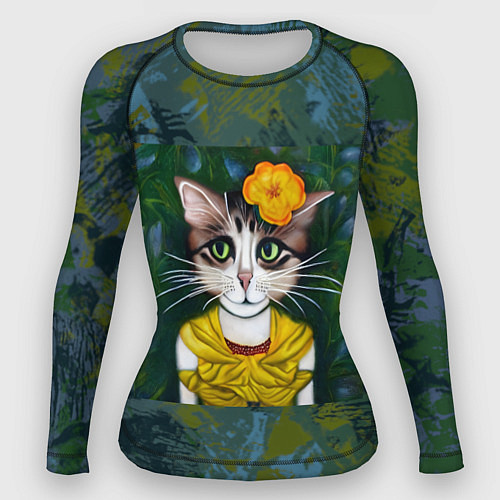 Женский рашгард Грустная кошка Фриды Кало из нейросети / 3D-принт – фото 1