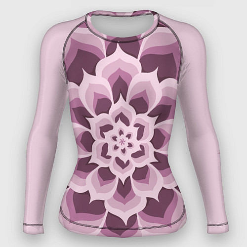 Женский рашгард Цветочный узор в розовых тонах / 3D-принт – фото 1