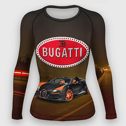 Женский рашгард Bugatti на ночной дороге / 3D-принт – фото 1