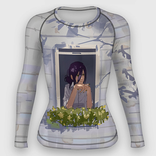 Женский рашгард Человек-бензопила Аса Митака в окне / 3D-принт – фото 1