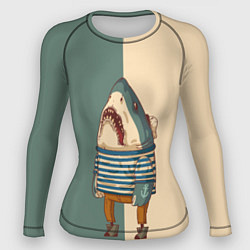 Рашгард женский Акула-моряк, цвет: 3D-принт