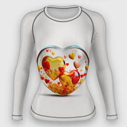 Рашгард женский Влюблённые сердца - сувенир, цвет: 3D-принт