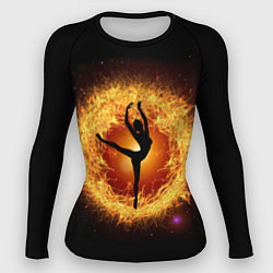 Рашгард женский Танец балерины в огненном шаре, цвет: 3D-принт