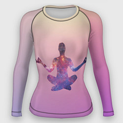 Рашгард женский Поза лотоса в йоге, цвет: 3D-принт