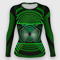 Рашгард женский Зелёный туннель - оптическая иллюзия, цвет: 3D-принт