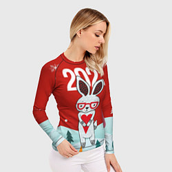 Рашгард женский 2023 зайчик с сердечком, цвет: 3D-принт — фото 2