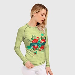 Рашгард женский Happy Mothers Day - букет, цвет: 3D-принт — фото 2