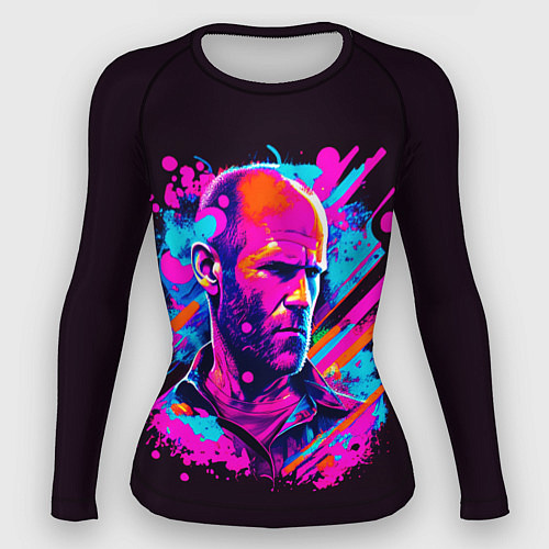 Женский рашгард Jason Statham - pop art / 3D-принт – фото 1