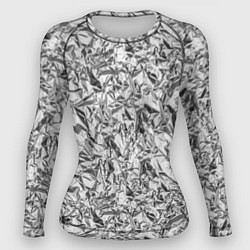 Рашгард женский Текстура мятой алюминиевой фольги, цвет: 3D-принт