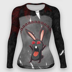 Рашгард женский Черный кролик вопит как сумасшедший, цвет: 3D-принт
