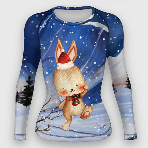 Женский рашгард Зайчик зима / 3D-принт – фото 1