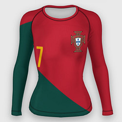 Рашгард женский Роналду ЧМ 2022 сборная Португалии, цвет: 3D-принт